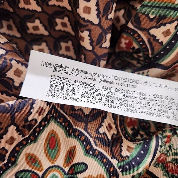 Zara Top Satin Blouse Geometric Print Shirt Size S • NEW WITH TAGS • - Picture 7 of 10